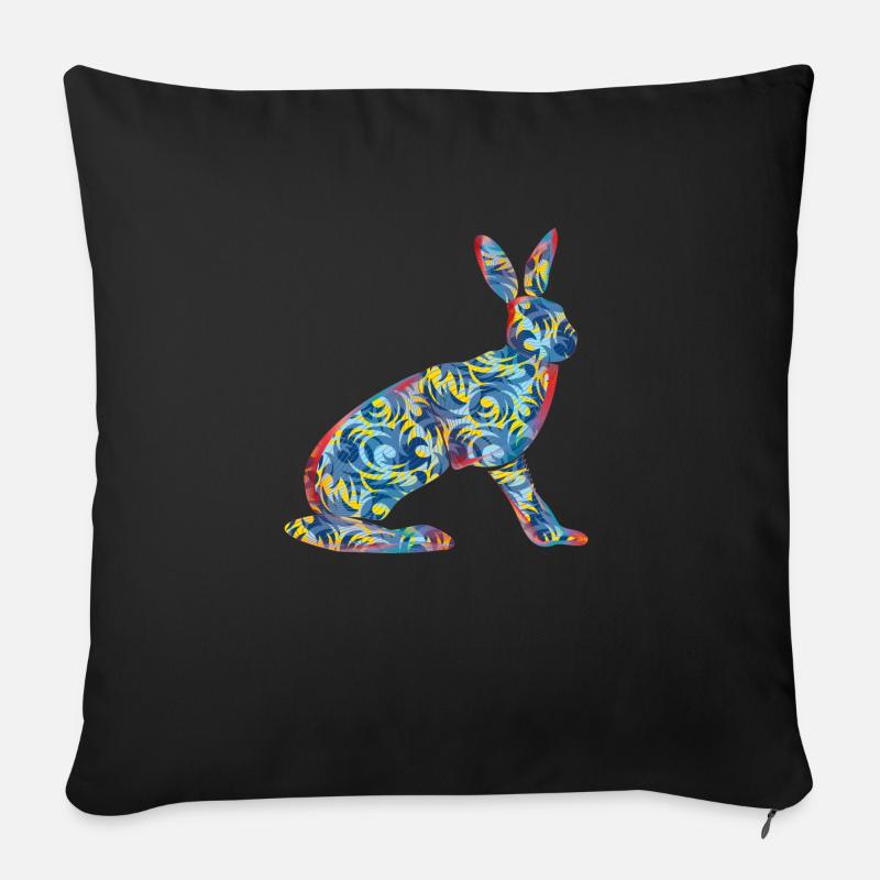 Hase - Sofakissen mit Füllung 45 x 45 cm - Schwarz
