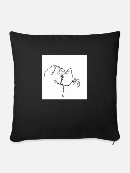 Kissing Connect - Sofakissen mit Füllung 45 x 45 cm - Schwarz
