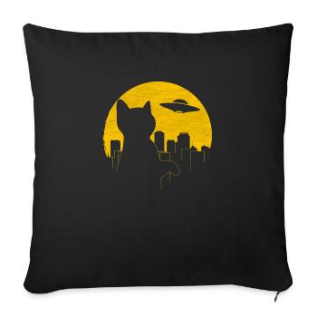 Cat Space T-Shirt - Sofakissen mit Füllung 45 x 45 cm - Schwarz - Vorne