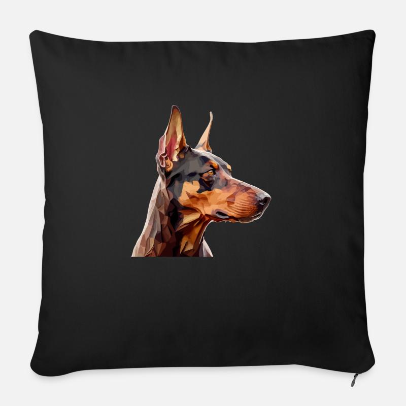 Der Dobermann - Sofakissen mit Füllung 45 x 45 cm - Schwarz