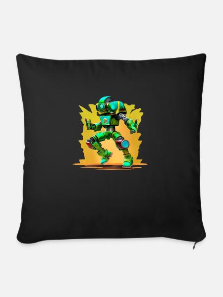 robo dance - Sofakissen mit Füllung 45 x 45 cm - Schwarz