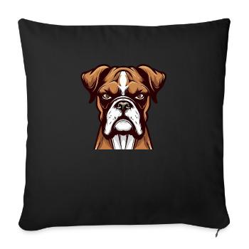 BOXER DOG DRAWING - Sofa pillow with filling 45cm x 45cm - black - Front