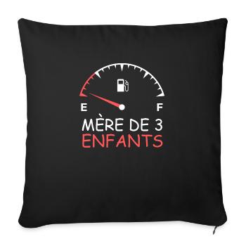 Mère de 3 enfants 1 - Coussin et housse de 45 x 45 cm - noir - Devant