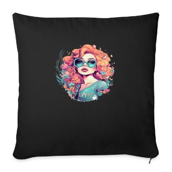 girly 8 - Sofa pillow with filling 45cm x 45cm - black - Front
