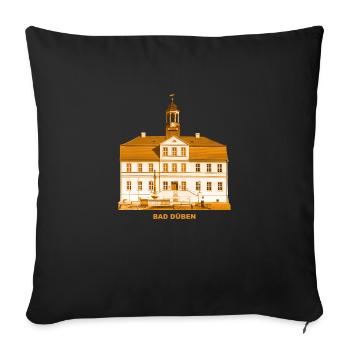 Hôtel de ville de Bad Düben Dübener Heide Kurstadt Sachsen - Coussin et housse de 45 x 45 cm - noir - Devant