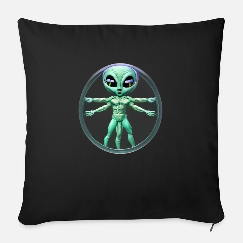 Alien de Vinci - Sofakissen mit Füllung 45 x 45 cm - Schwarz