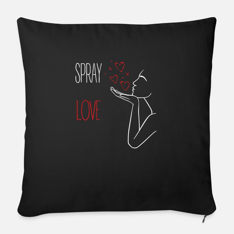 SPRAY LOVE - Sofakissen mit Füllung 45 x 45 cm - Schwarz