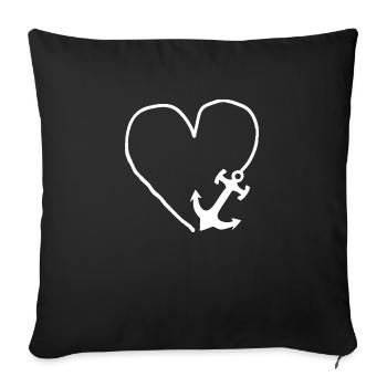 Bonheur Amour - Coussin et housse de 45 x 45 cm - noir - Devant