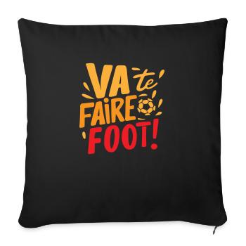 football jeux de mot humour foot - Coussin et housse de 45 x 45 cm - noir - Devant