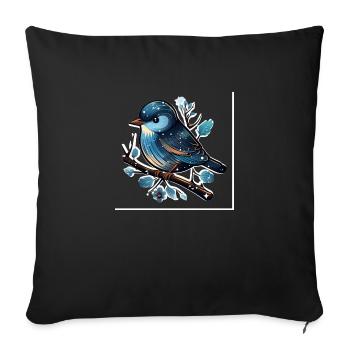 Plumage des neiges - Coussin et housse de 45 x 45 cm - noir - Devant