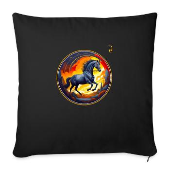 DAS FREIE PFERD - Sofakissen mit Füllung 45 x 45 cm - Schwarz - Vorne