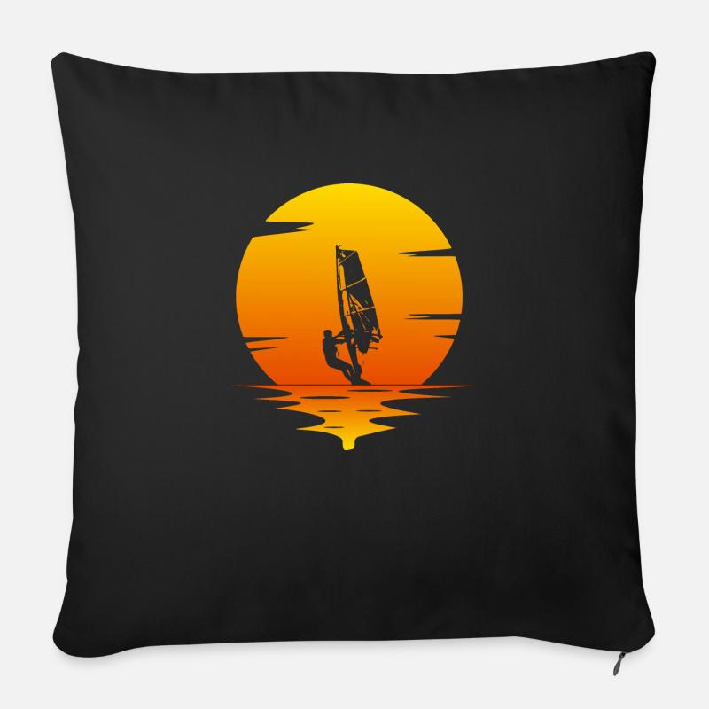 Planche à voile Sunset Surf - Coussin et housse de 45 x 45 cm - noir
