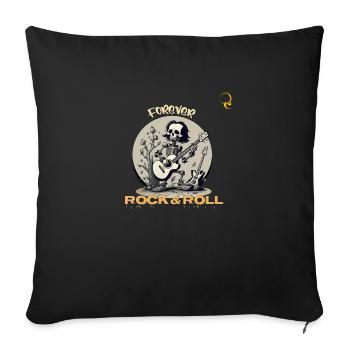 ROCK AND ROLL POUR TOUJOURS - Coussin et housse de 45 x 45 cm - noir - Devant