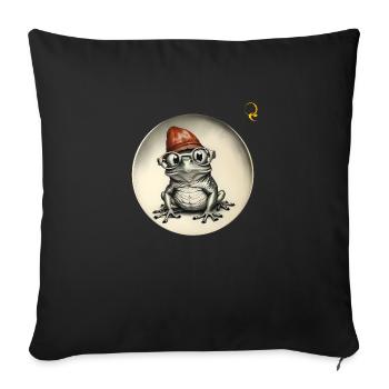 GRENOUILLE AVEC DES LUNETTES - Coussin et housse de 45 x 45 cm - noir - Devant