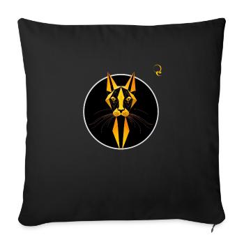 CHAT ÉGYPTIEN - Coussin et housse de 45 x 45 cm - noir - Devant