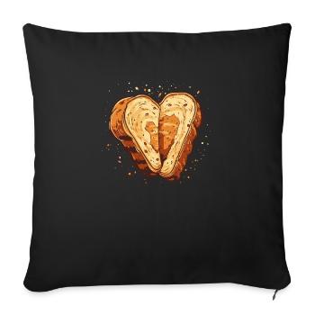 Brotherz Liebe Bäcker Sauerteig Backen Küche Toast - Sofakissen mit Füllung 45 x 45 cm - Schwarz - Vorne