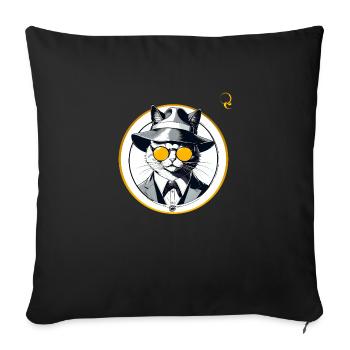 STYLE FÉLIN - Coussin et housse de 45 x 45 cm - noir - Devant