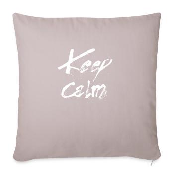 keep calm white - Sofa pillow with filling 45cm x 45cm - light taupe - Front