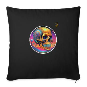 PSYCHEDELISCHER SCHÄDEL - Sofakissen mit Füllung 45 x 45 cm - Schwarz - Vorne