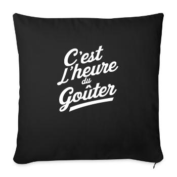 C'est l'heure du goûter - Coussin et housse de 45 x 45 cm - noir - Devant