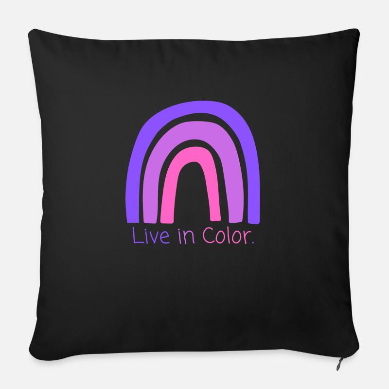 Vivid Rainbow - Sofakissen mit Füllung 45 x 45 cm - Schwarz