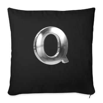 Chrome ,, Q " Metallic - Sofa pillow with filling 45cm x 45cm - black - Front