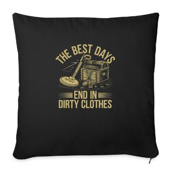 Finding traces of the past - Sofa pillow with filling 45cm x 45cm - black - Front