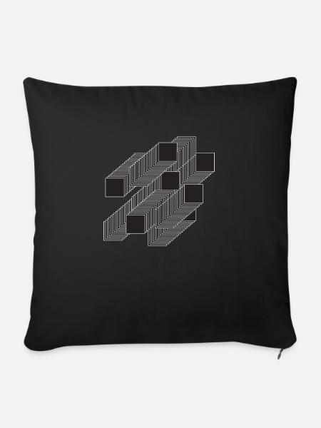 geometrische Quadrate Design - Sofakissen mit Füllung 45 x 45 cm - Schwarz