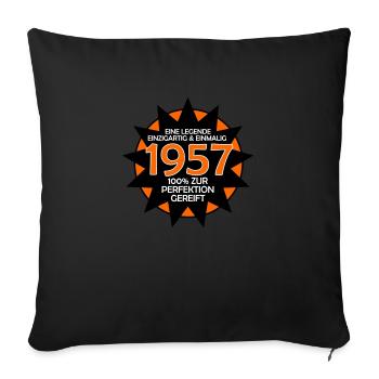 Jahrgang 1957, einzigartig zur Legende gereift - Sofakissen mit Füllung 45 x 45 cm - Schwarz - Vorne