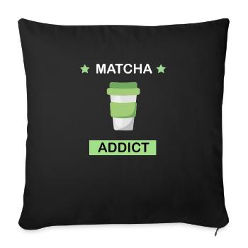 Matcha Addict - Sofa pillow with filling 45cm x 45cm - black - Front