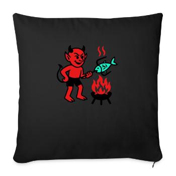 Devil with Fish - Sofa pillow with filling 45cm x 45cm - black - Front