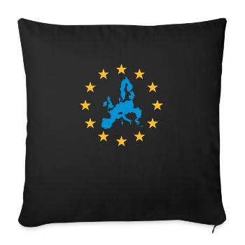 Europe - Union Européenne - Coussin et housse de 45 x 45 cm - noir - Devant