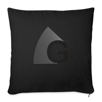 strahlen_typo_G - Sofakissen mit Füllung 45 x 45 cm - Schwarz - Vorne