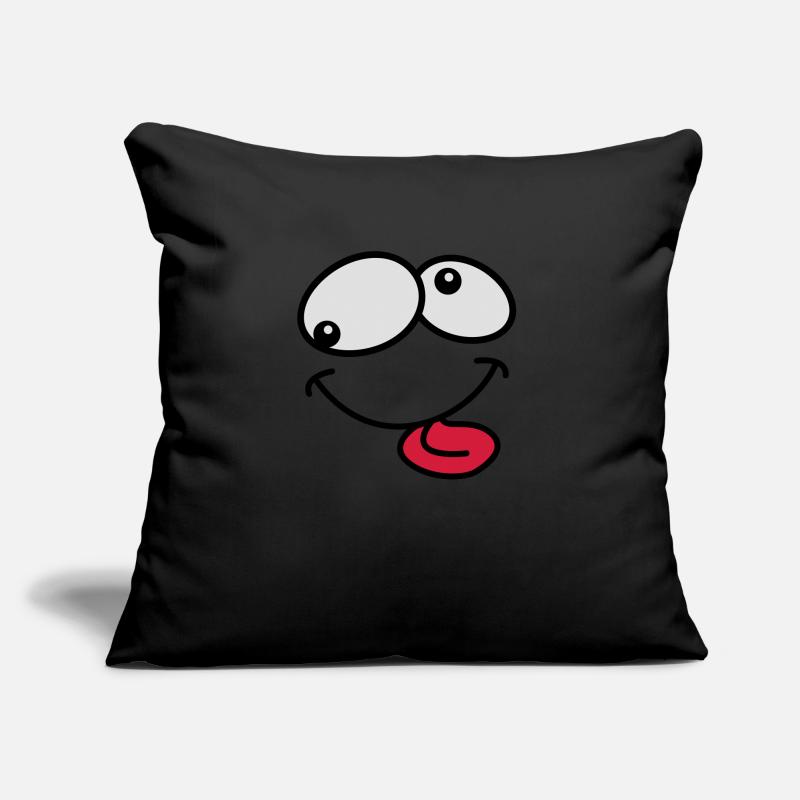 Stupide Crazy Grimace Comic Cartoon Face Coussin et housse de 45 x 45 cm