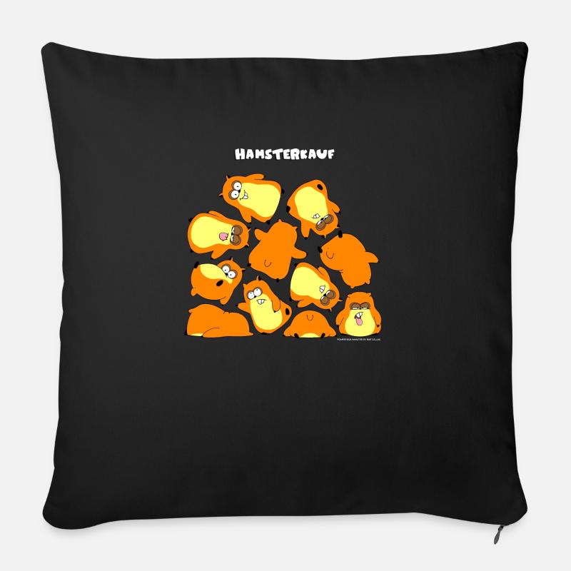 Hamsterkauf total - Tragebeutel deluxe - Sofakissen mit Füllung 45 x 45 cm - Schwarz