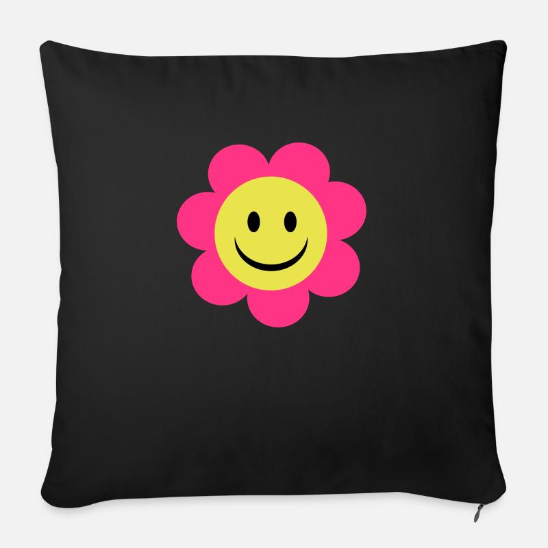 Blume - Sofakissen mit Füllung 45 x 45 cm - Schwarz