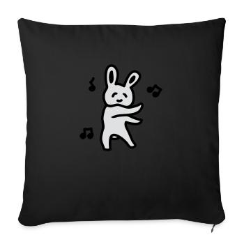 Lapin Partie - Coussin et housse de 45 x 45 cm - noir - Devant