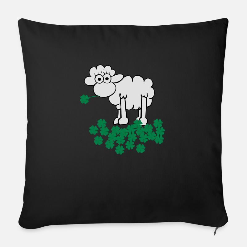 st. Patrick's sheep - Coussin et housse de 45 x 45 cm - noir