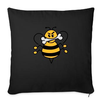 Biene mit Knochen 1 - Sofakissen mit Füllung 45 x 45 cm - Schwarz - Vorne