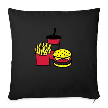 Fast food - Coussin et housse de 45 x 45 cm - noir - Devant