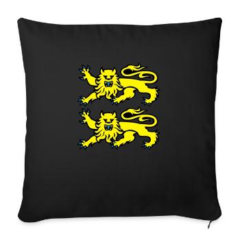 leopards normand logo drapeau 2701 - Coussin et housse de 45 x 45 cm - noir - Devant