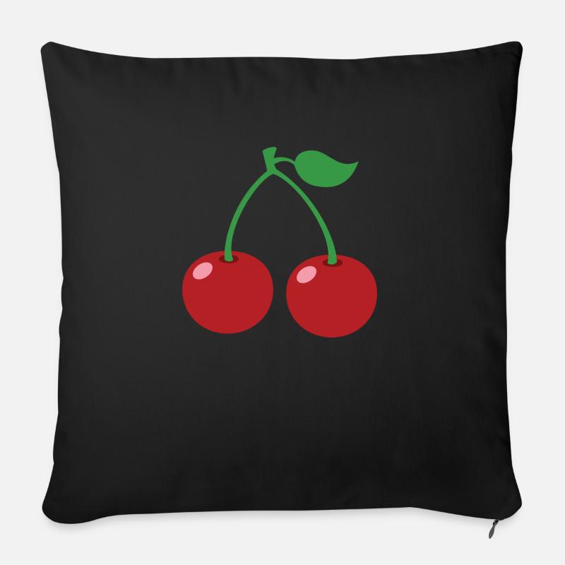 Kirsche - Sofakissen mit Füllung 45 x 45 cm - Schwarz