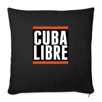 cuba libre cocktail disco drink rum cola sailing - Sofa pillow with filling 45cm x 45cm - black - Front