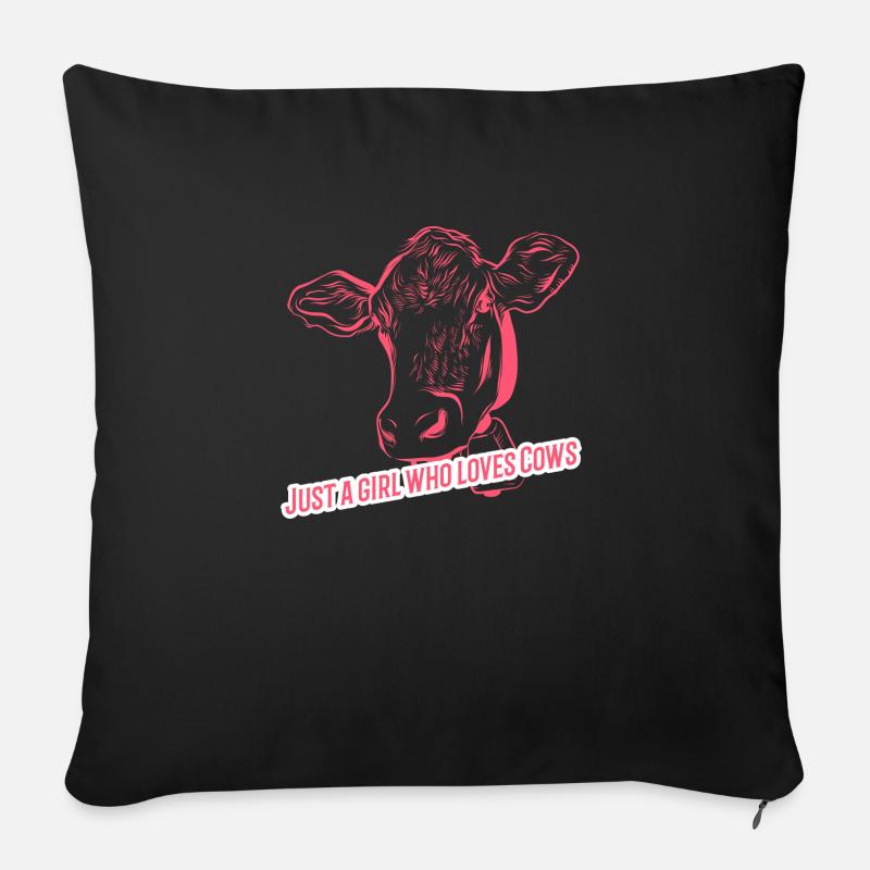 Juste une fille qui aime les vaches - Coussin et housse de 45 x 45 cm - noir