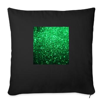 Funkelnder grüner Glitter - Sofakissen mit Füllung 45 x 45 cm - Schwarz - Vorne