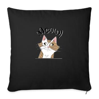 Katze - Sofakissen mit Füllung 45 x 45 cm - Schwarz - Vorne