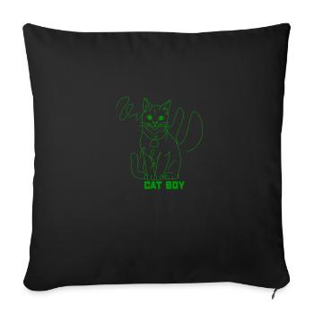 Cat boy - Sofa pillow with filling 45cm x 45cm - black - Front