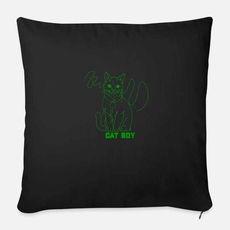 Cat boy - Sofa pillow with filling 45cm x 45cm - black
