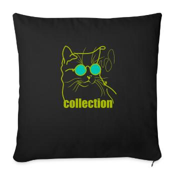 Cat boy - Sofa pillow with filling 45cm x 45cm - black - Front