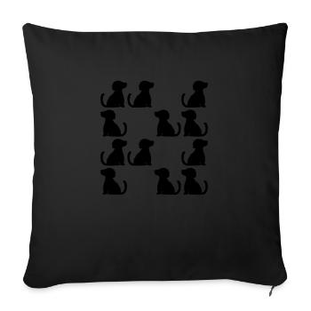 Many well-behaved sitting dogs - Sofa pillow with filling 45cm x 45cm - black - Front